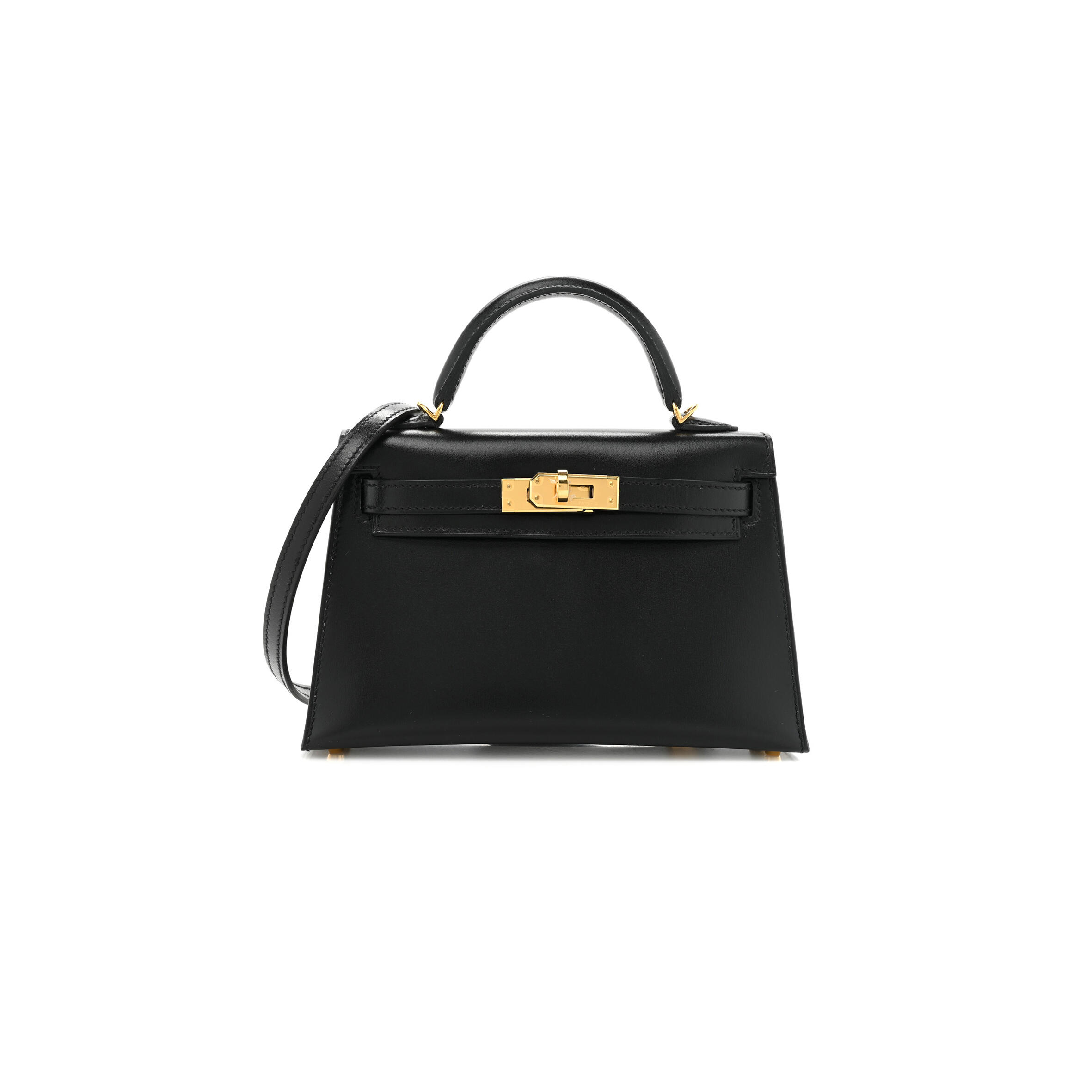 H**me5 BOX MINI KELLY II SELLIER BLACK (19*12*5.5cm) Master Quality